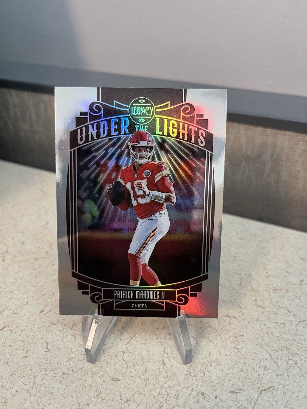 2021 Panini Legacy Patrick Mahomes Silver Prizm Under The Lights SP Card #UL-PM